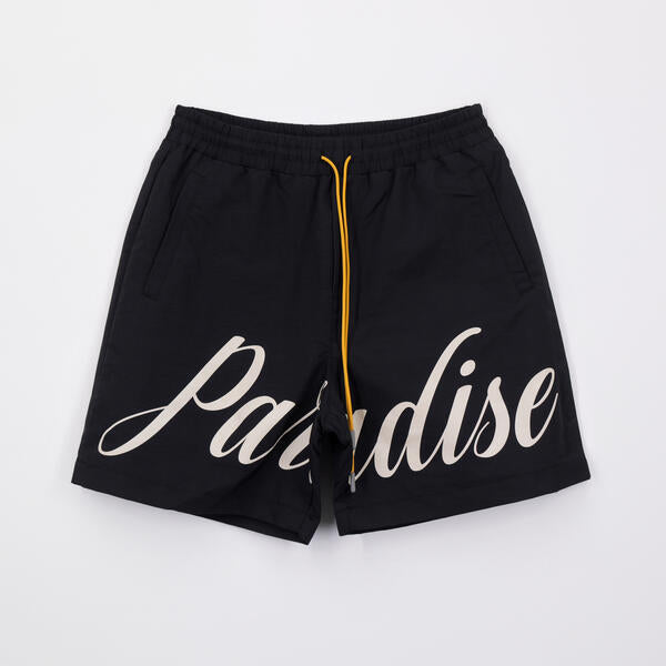 PARADISE SCRIPT NYLON SHORTS BLACK /CREAM