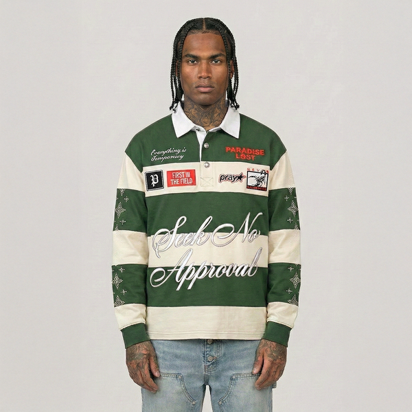【新品未使用タグ付き】ブラームス　wide border rugby shirt blurhmsROOTSTOCK Wide Border Rugby Shirt ブラームスルーツストック