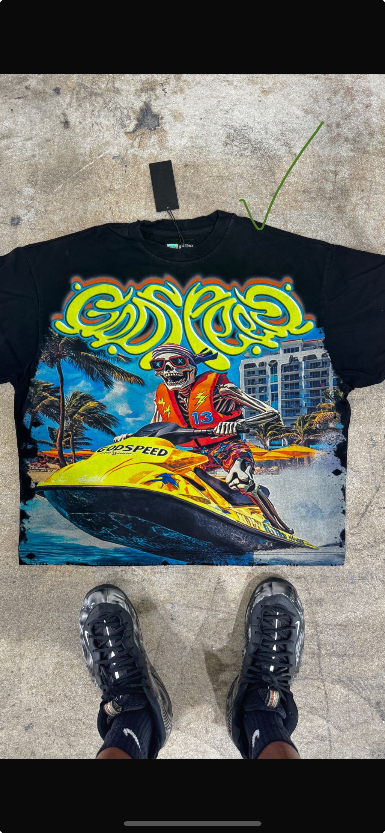 Skull Wave Runner Tee (Black)