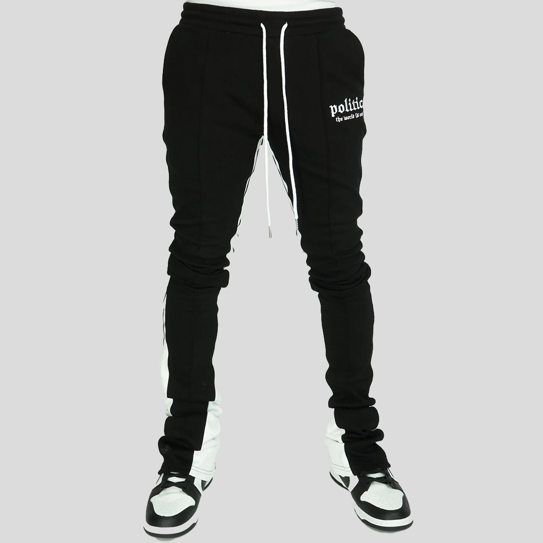 SUPER STACKED SWEATS BLACK/WHITE