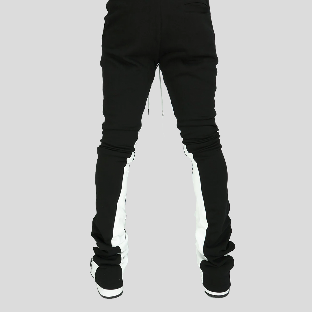 SUPER STACKED SWEATS BLACK/WHITE