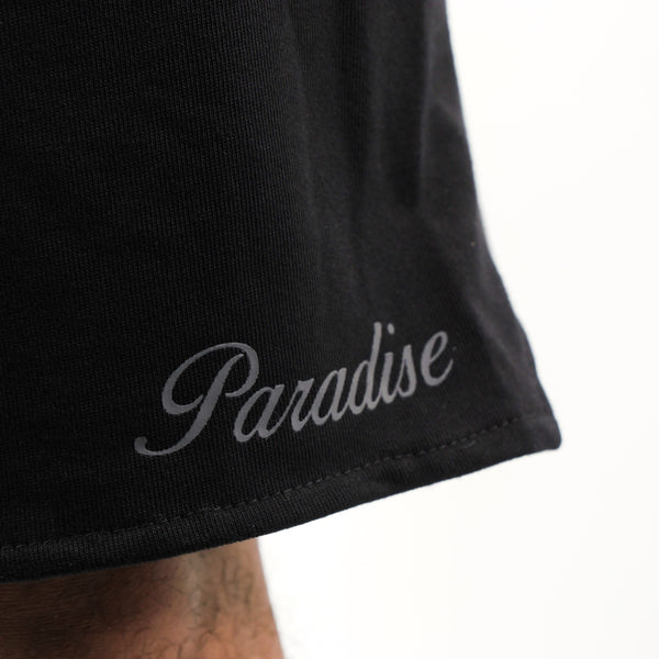 SCRIPT FRENCH TERRY SHORTS BLACK