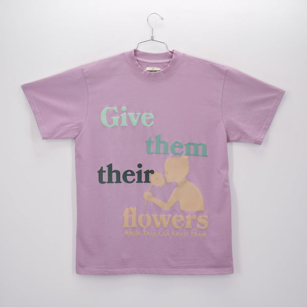 GIVE THEM THEIR FLOWERS TEE PLUM
