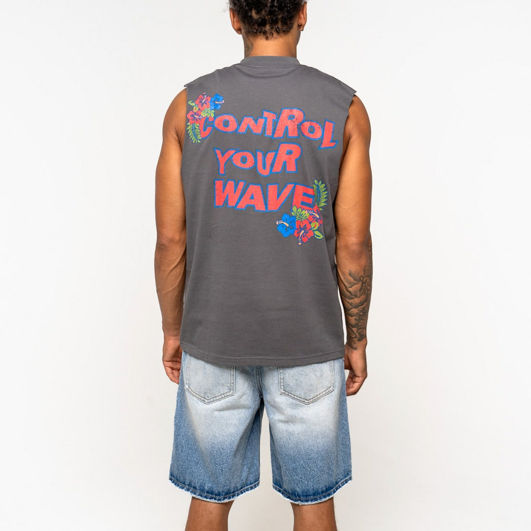 Control Your Wave Muscle Tee Cement