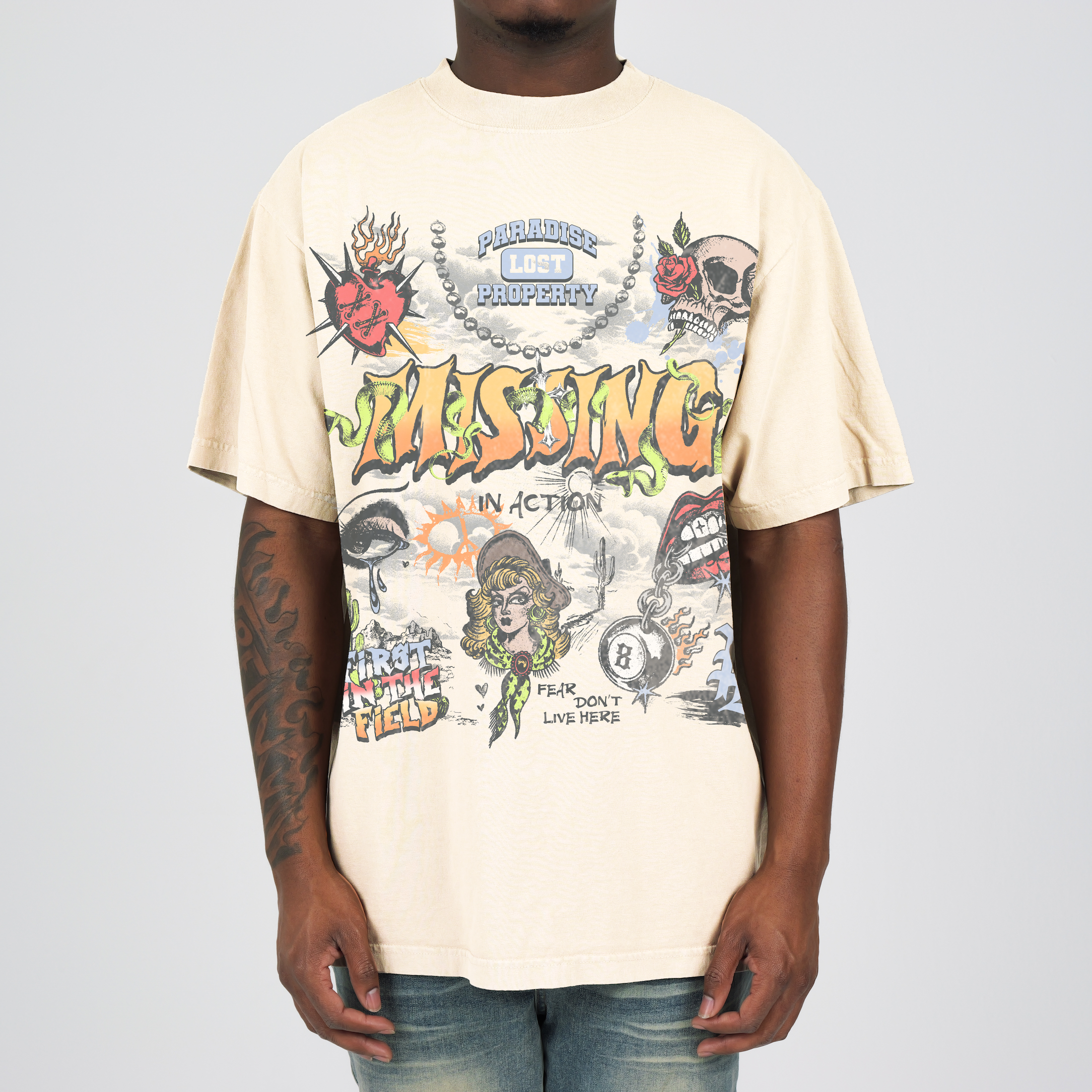 GRAFFITI PREM TEE CREAM