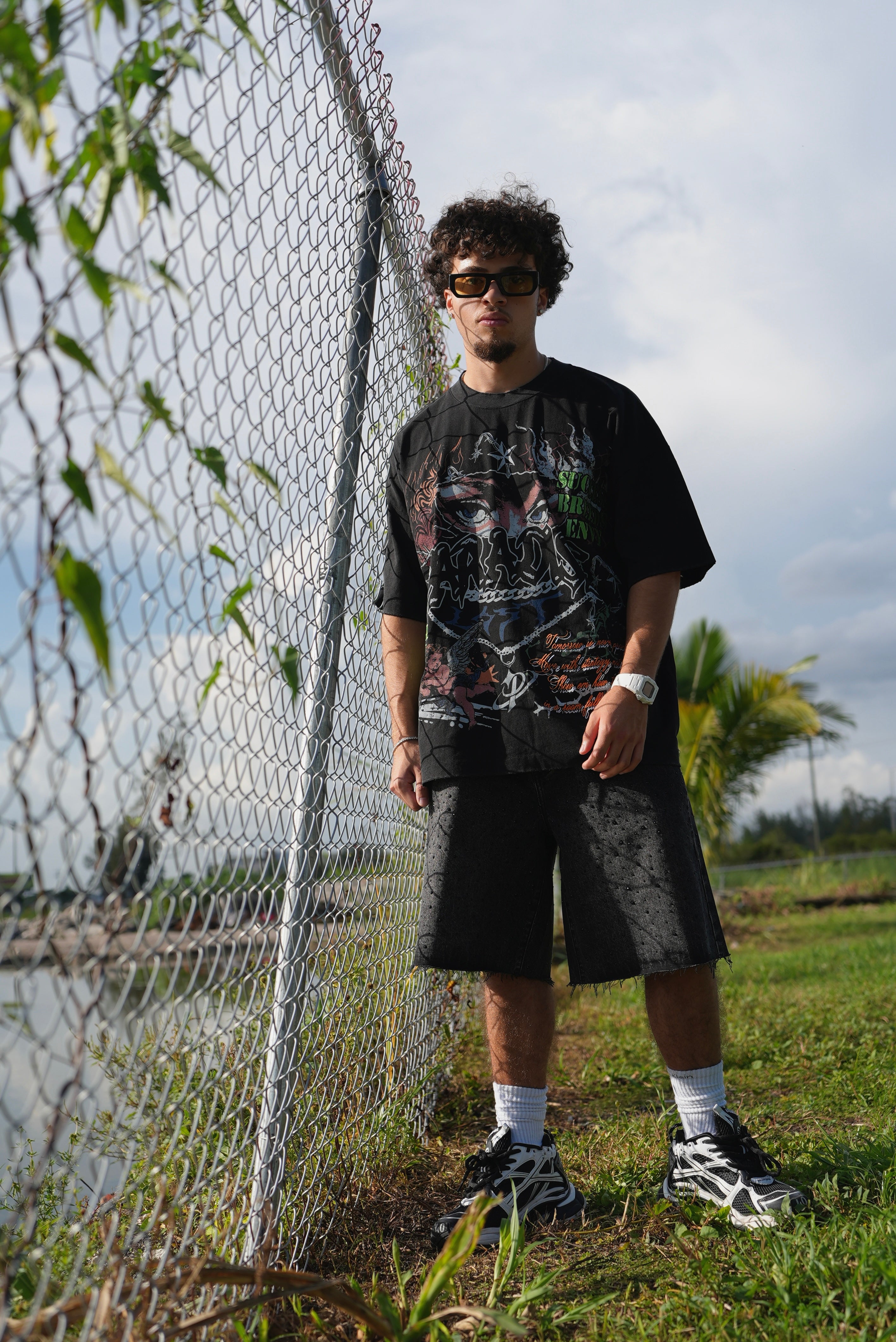 Nightfall Jorts Black
