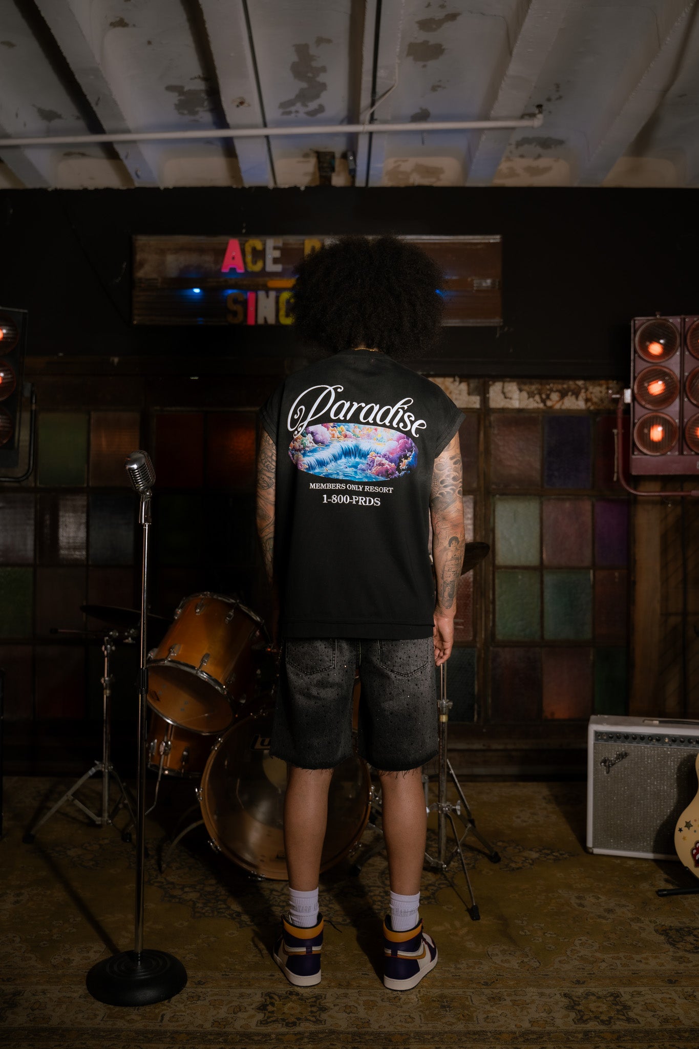 Celestial Getaway Muscle Tee Black