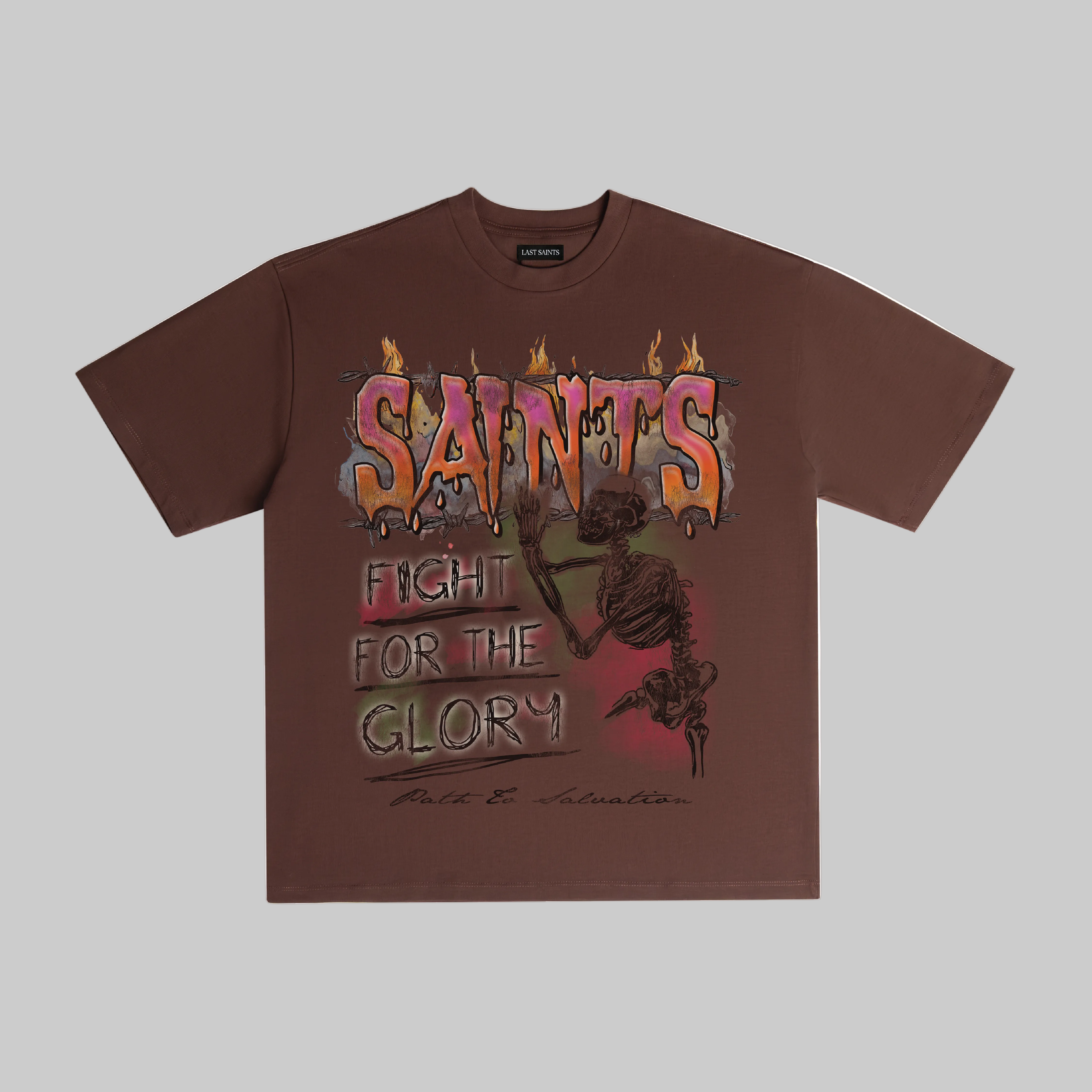 Fight For Glory Tee (Bark) — Last Saints | Miami Streetwear