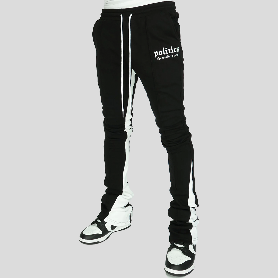 SUPER STACKED SWEATS BLACK/WHITE