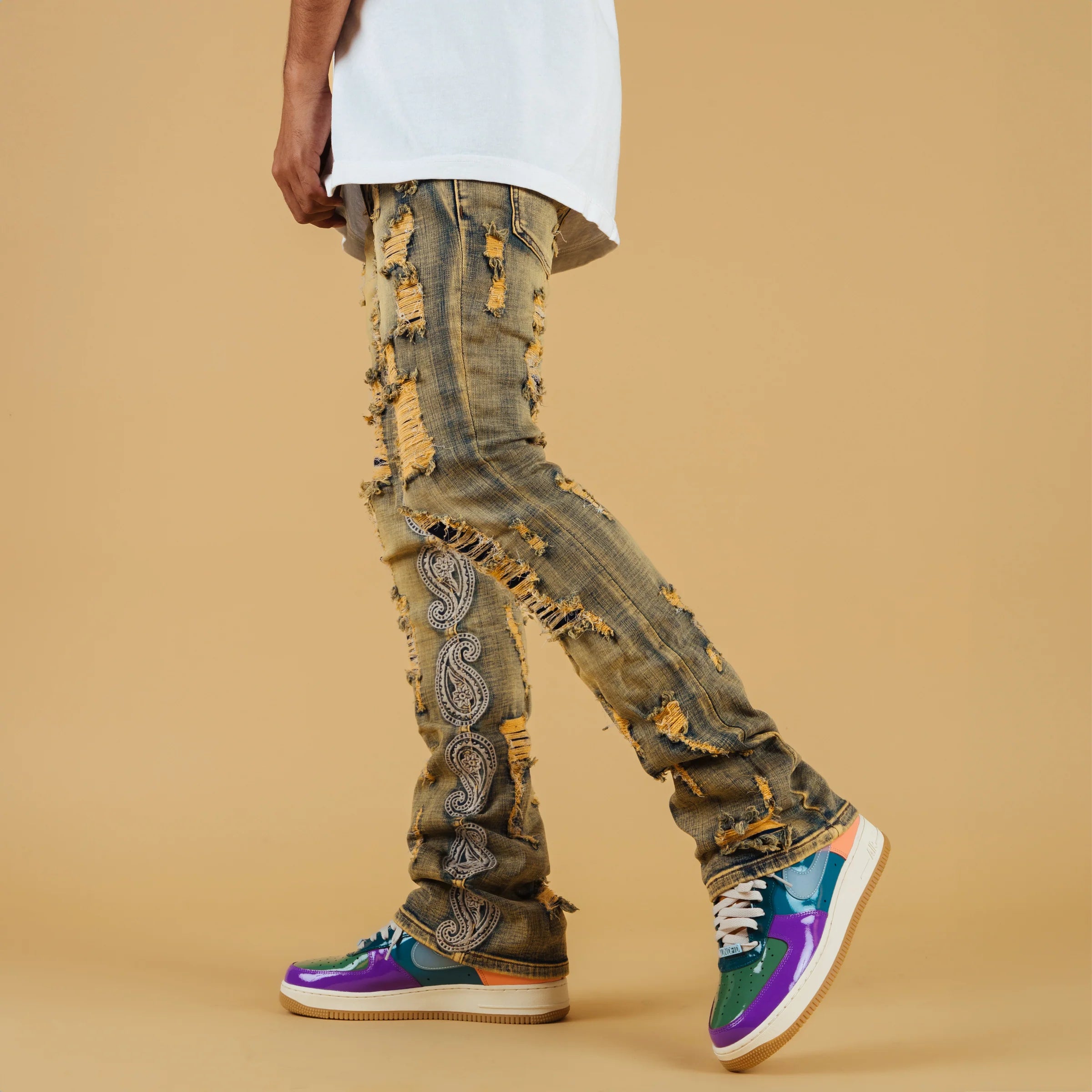Cali Paisley Flared Denim