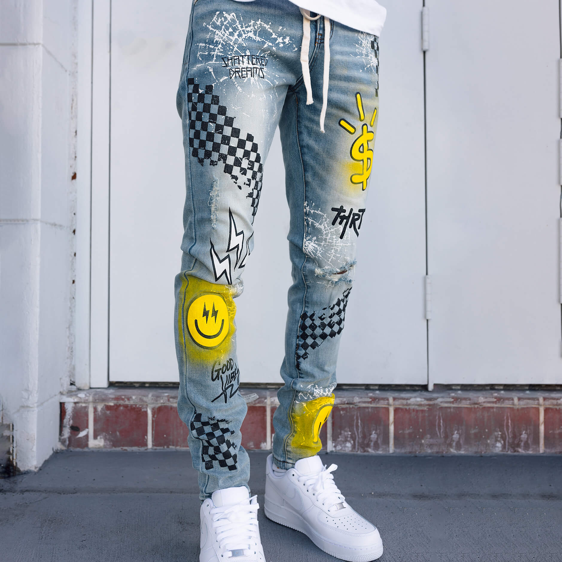 GOOD VIBES YELLOW DENIM