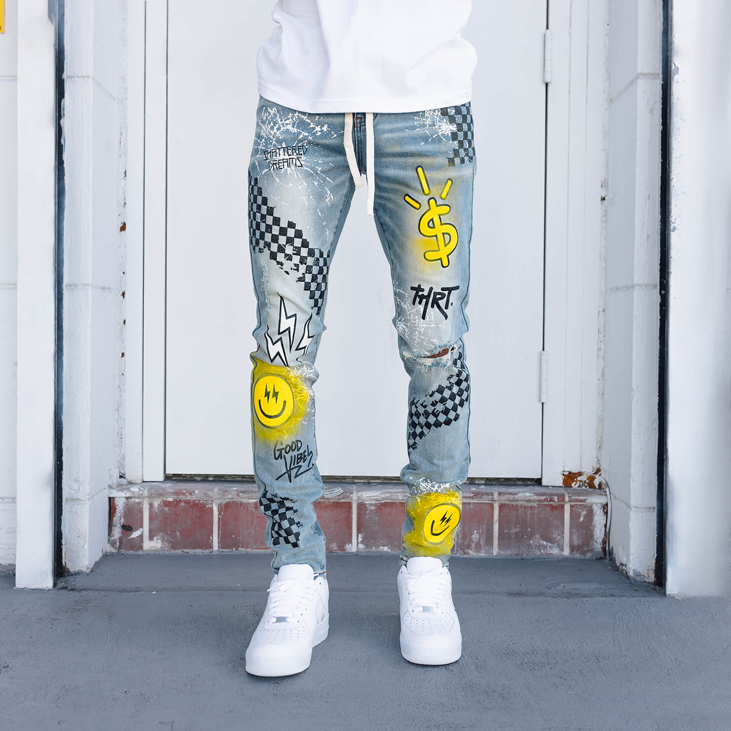GOOD VIBES YELLOW DENIM