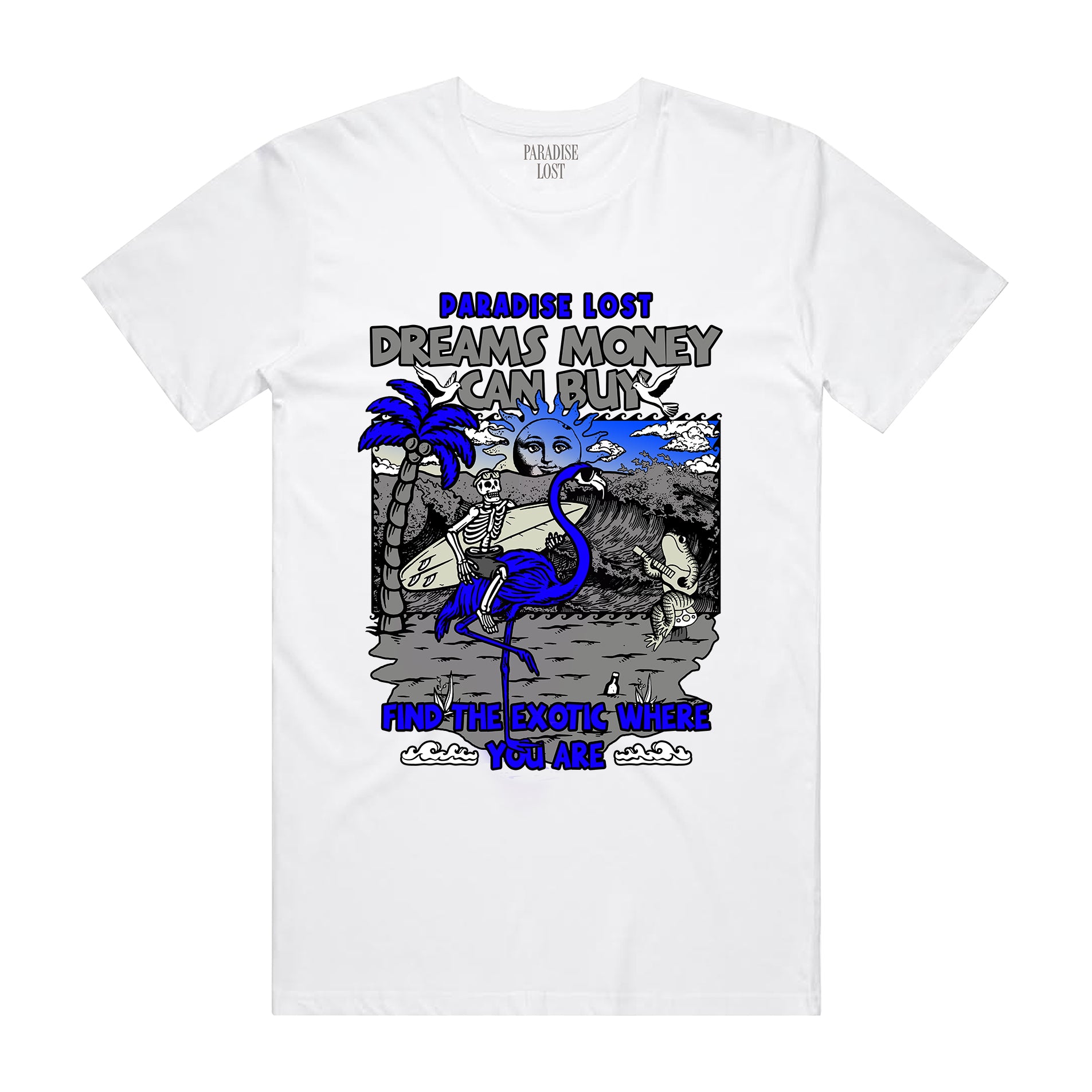 EXOTIC DREAMS TEE WHITE/BLUE