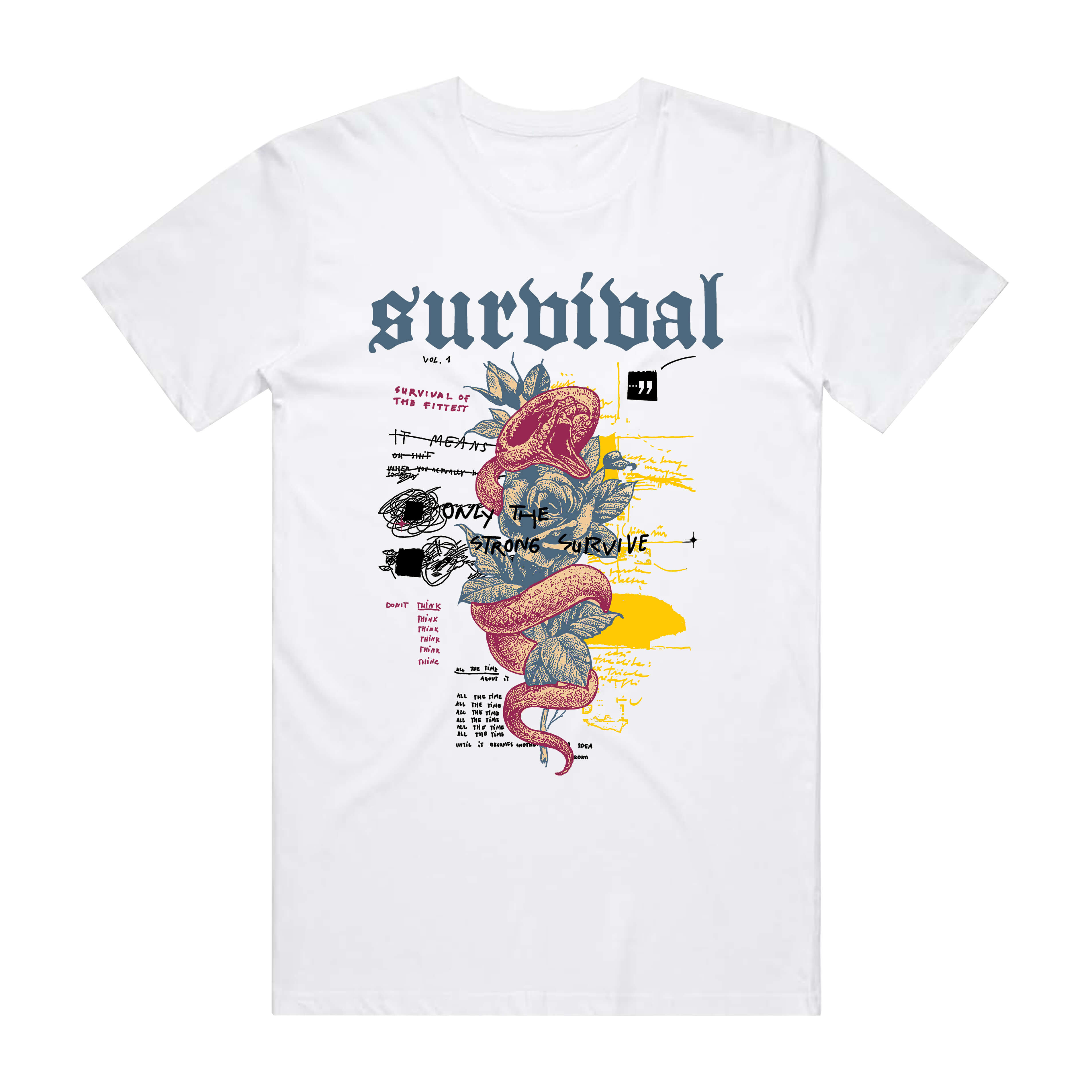 VOL.1 TEE WHITE/BLACK/YELLOW