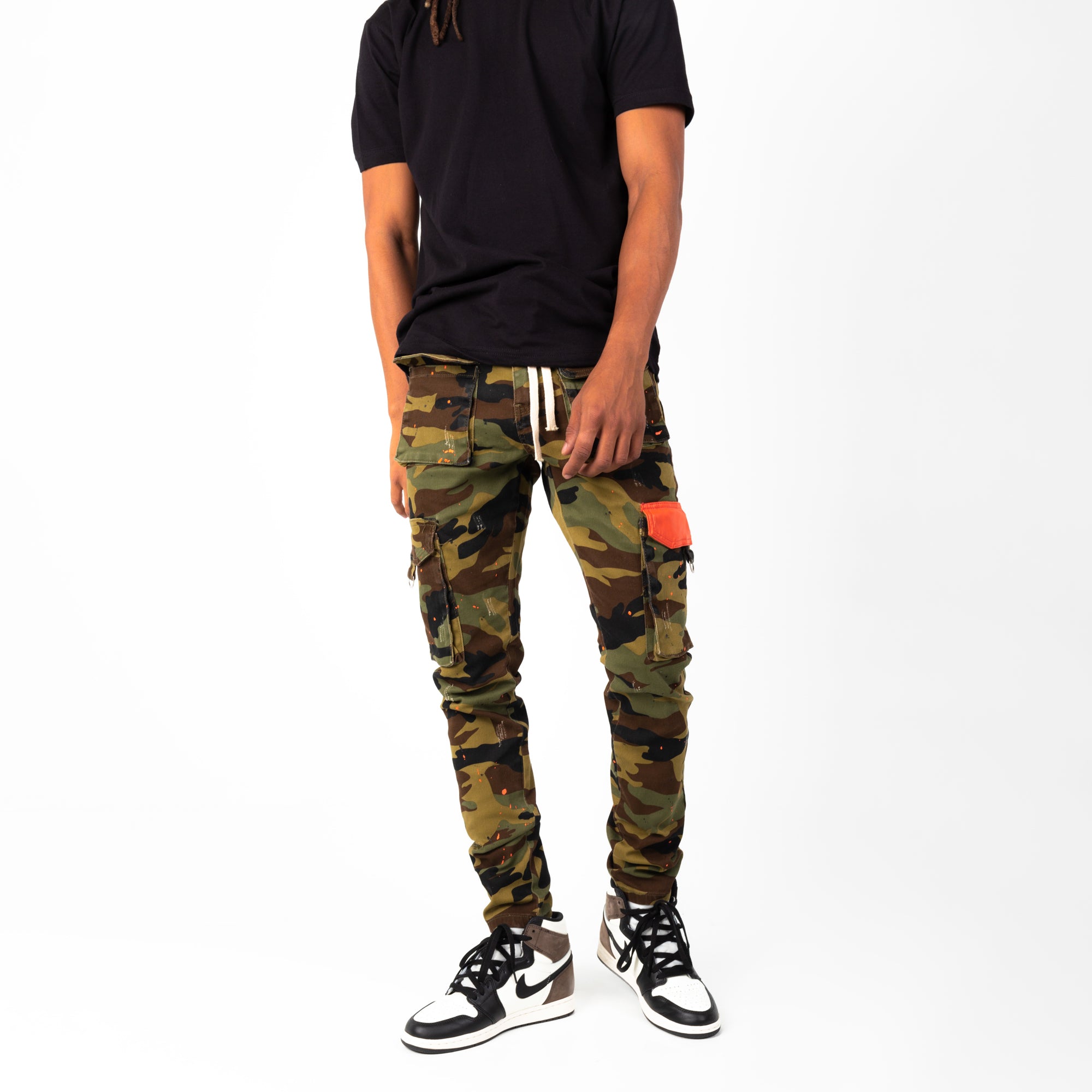 WOODLAND CAMO CARGO DENIM
