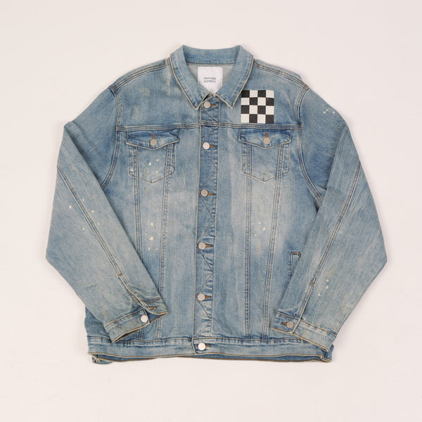 Off white spray denim cheap jacket