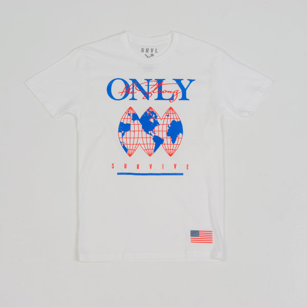 4TH WORLD TEE WHITE/ROYAL/RED