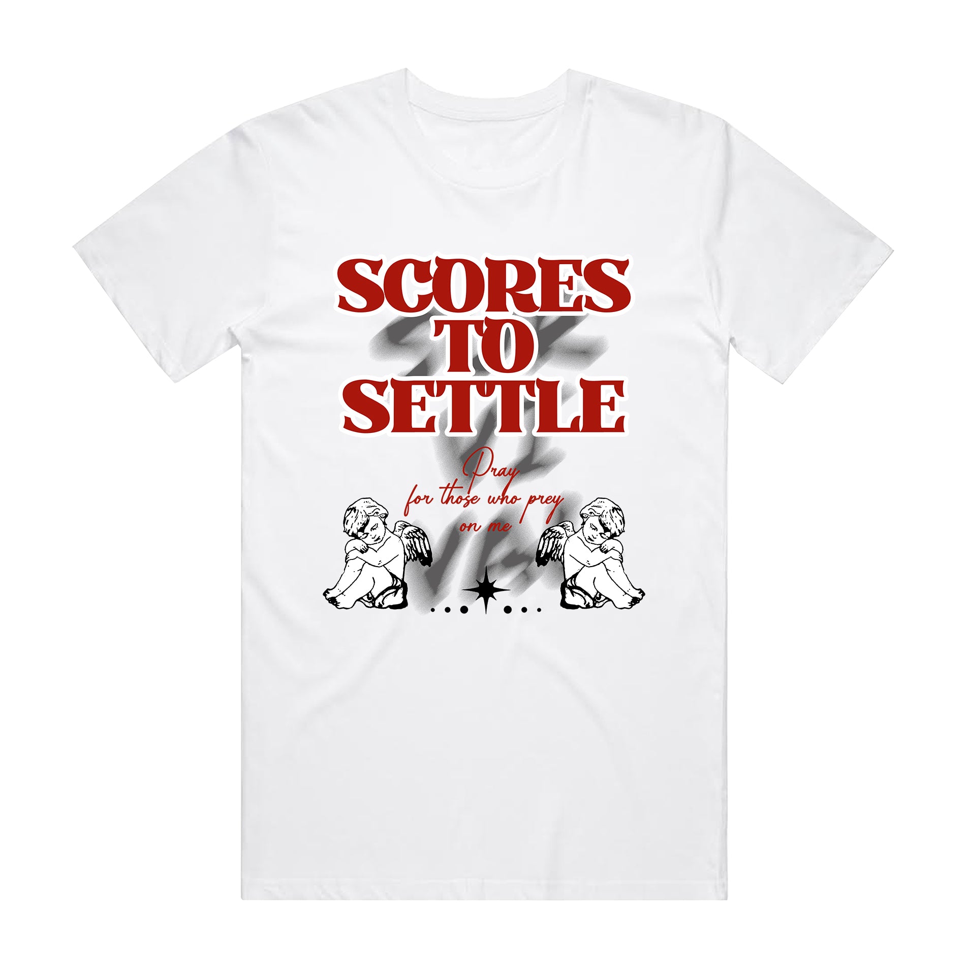 SCORES TEE WHITE/RED