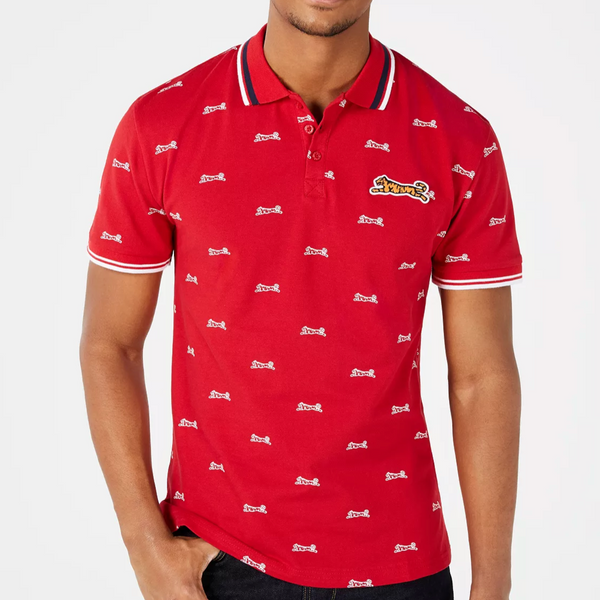 PRINT POLO RED