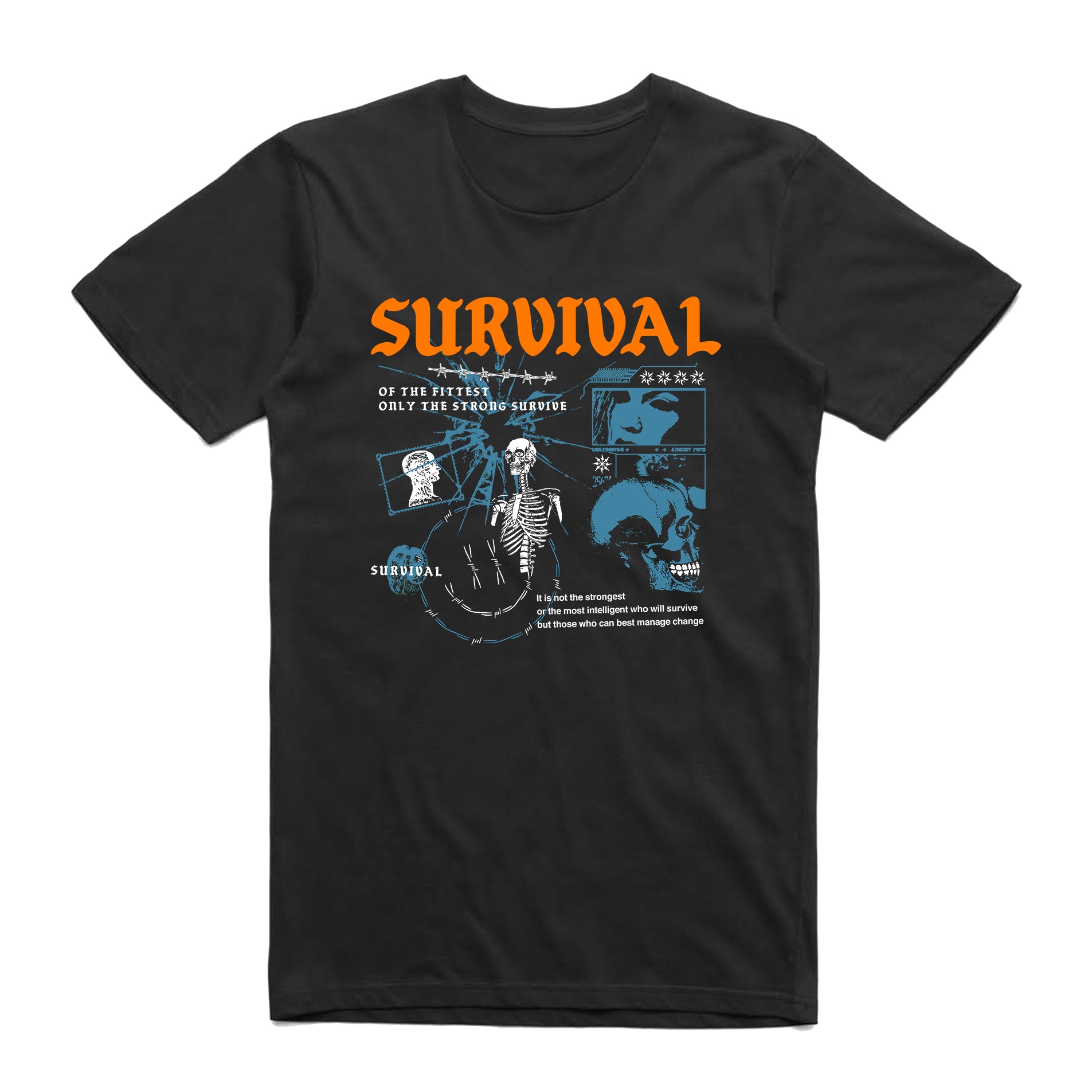 WHO WILL SURVIVE TEE BLACK/ORANGE