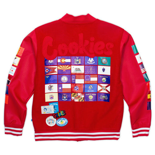 AWARD TOUR LETTERMAN JACKET RED