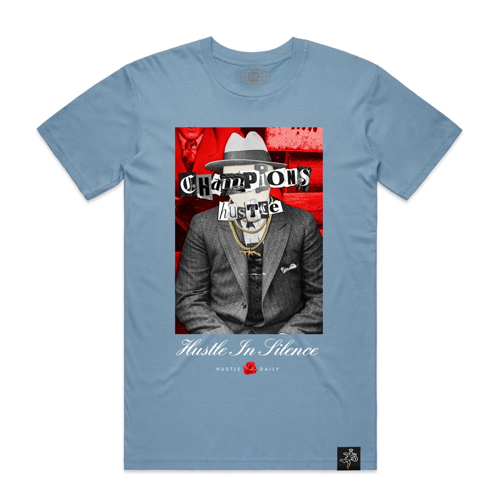 SILENT HUSTLE CAPONE TEE LT.BULE