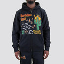 Cactus Zip Hoodie Black