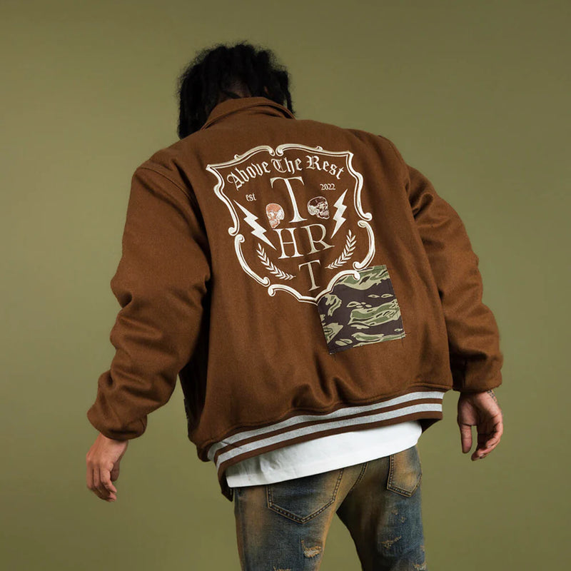 Brown Varsity Jacket - Temu Canada