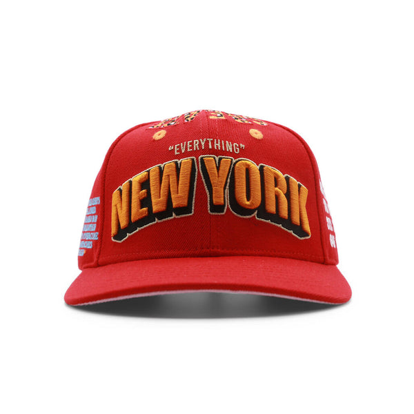 New York Everything Snapback Hat Red