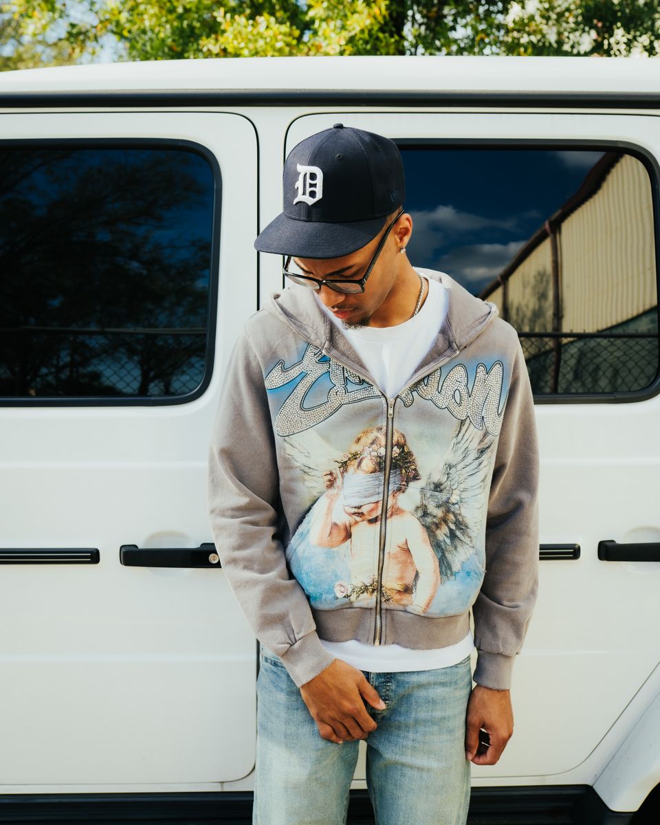 Gray Rhinestone Hoodie