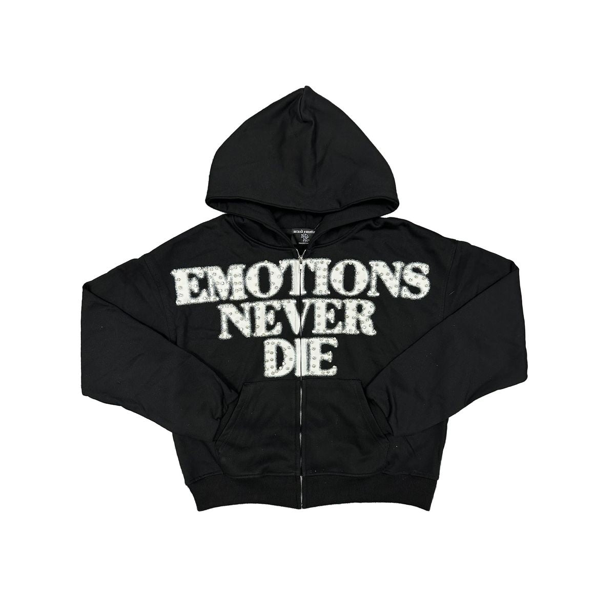End Rhinestone hoodie Black