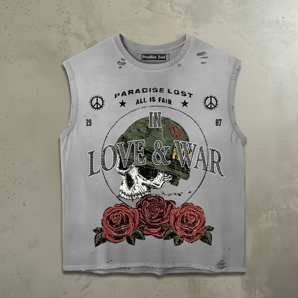 Love is a Battlefield Cutoff Tee (Cement)