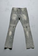 Rhinestone Stack Denim (Faded Blue)