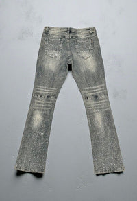 Rhinestone Stack Denim (Faded Blue)