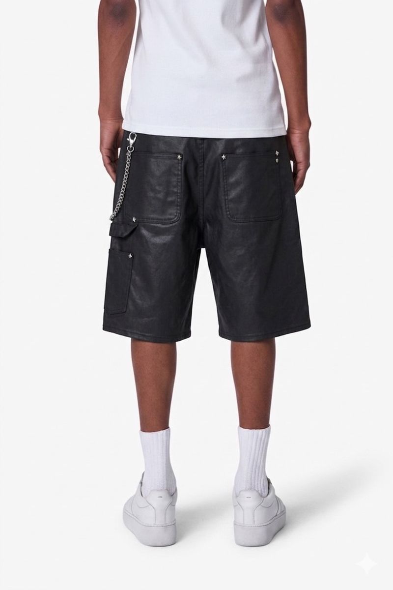 BLACK WAX CARPENTERS SHORTS/CHAIN (KG55109)