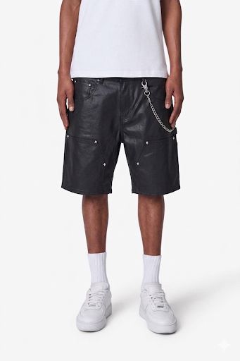 BLACK WAX CARPENTERS SHORTS/CHAIN (KG55109)