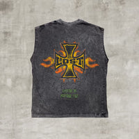 Iron Cross Muscle Tee Charcoal