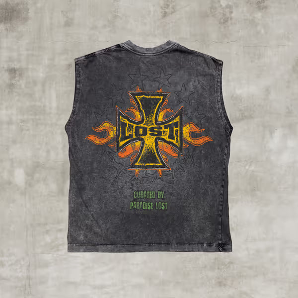 Iron Cross Muscle Tee Charcoal