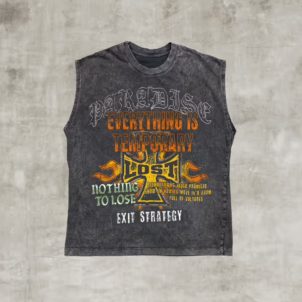 Iron Cross Muscle Tee Charcoal