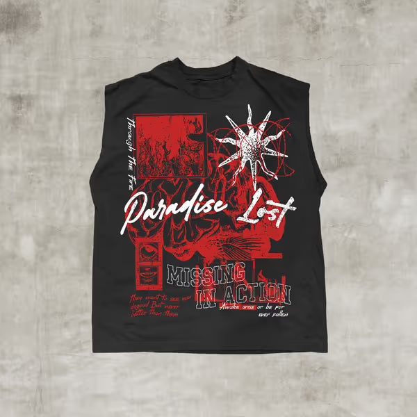 Ash Fall Muscle T-Shirt Black