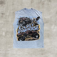 Live Forever Muscle Tee Blue Paradise Lost