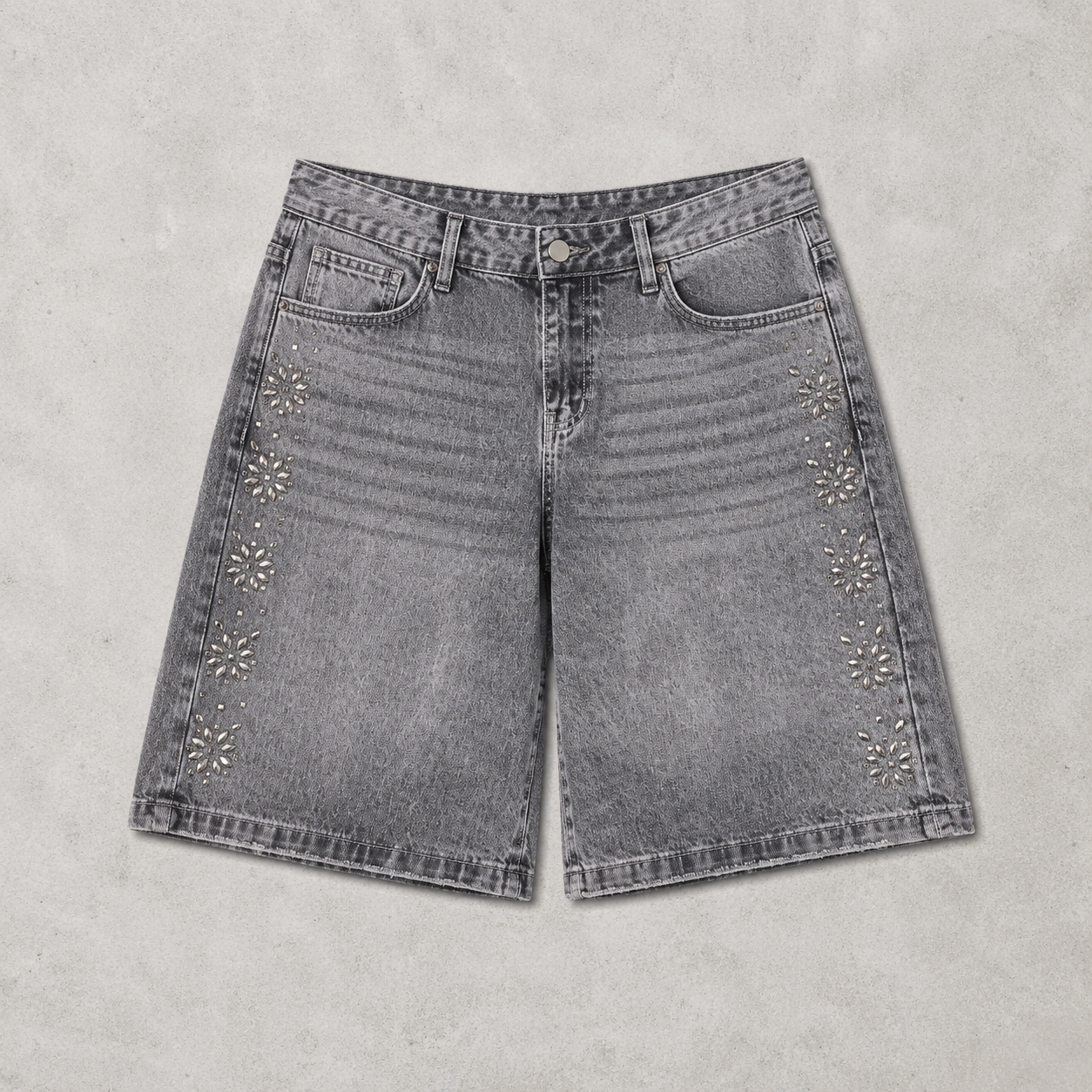 Paradise Lost Rhinestone Denim Shorts