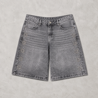 Paradise Lost Rhinestone Denim Shorts