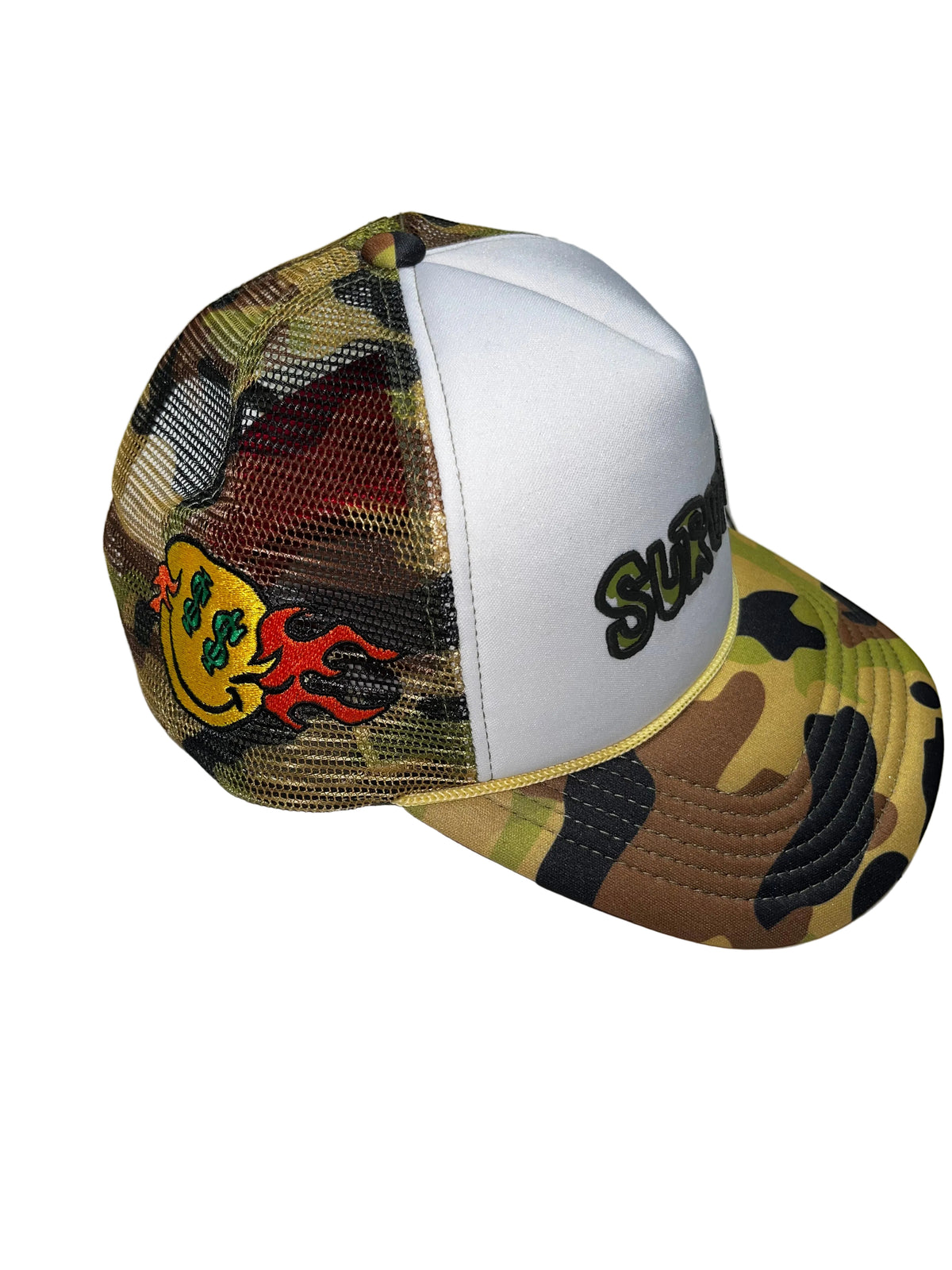 Lucky Roll Trucker Hat Camo Green