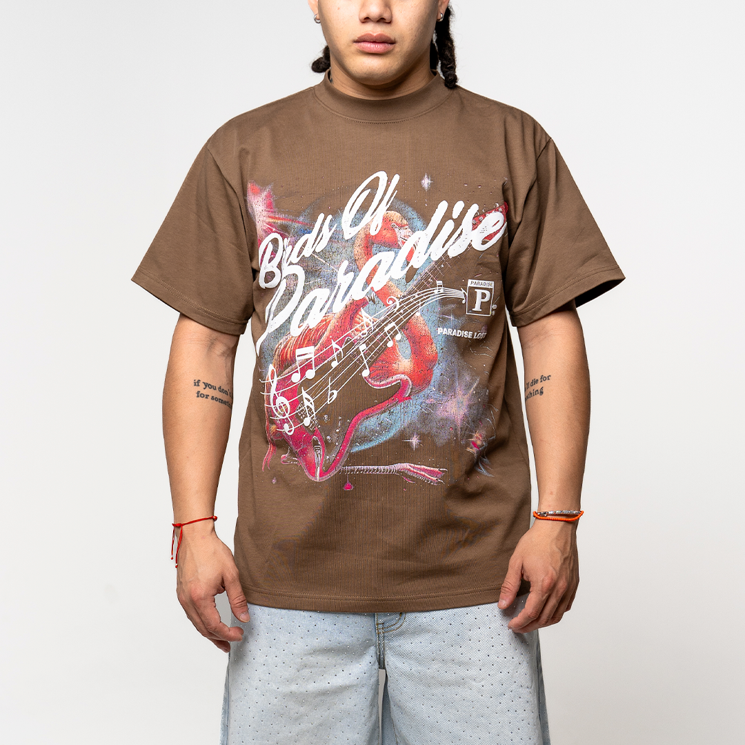 BIRDS OF PARADISE TEE MOCHA