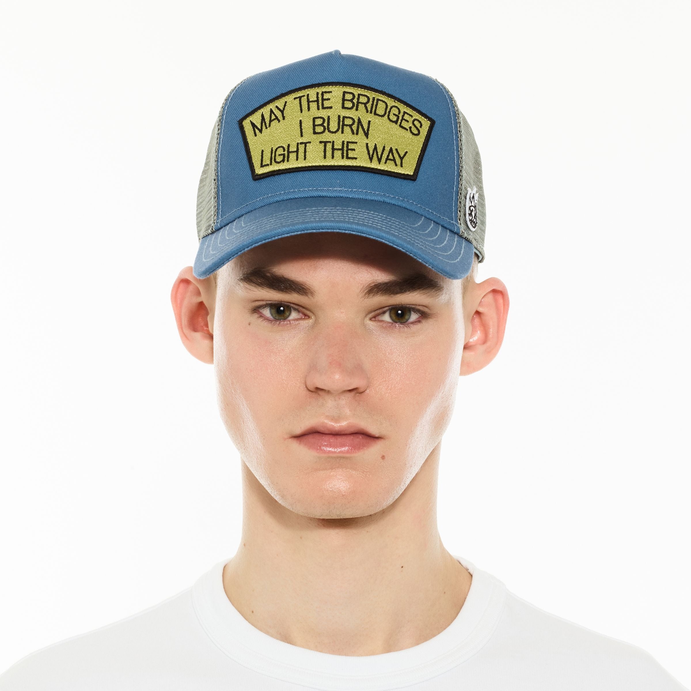 May The Bridges I Burn Trucker Hat Blue Steel