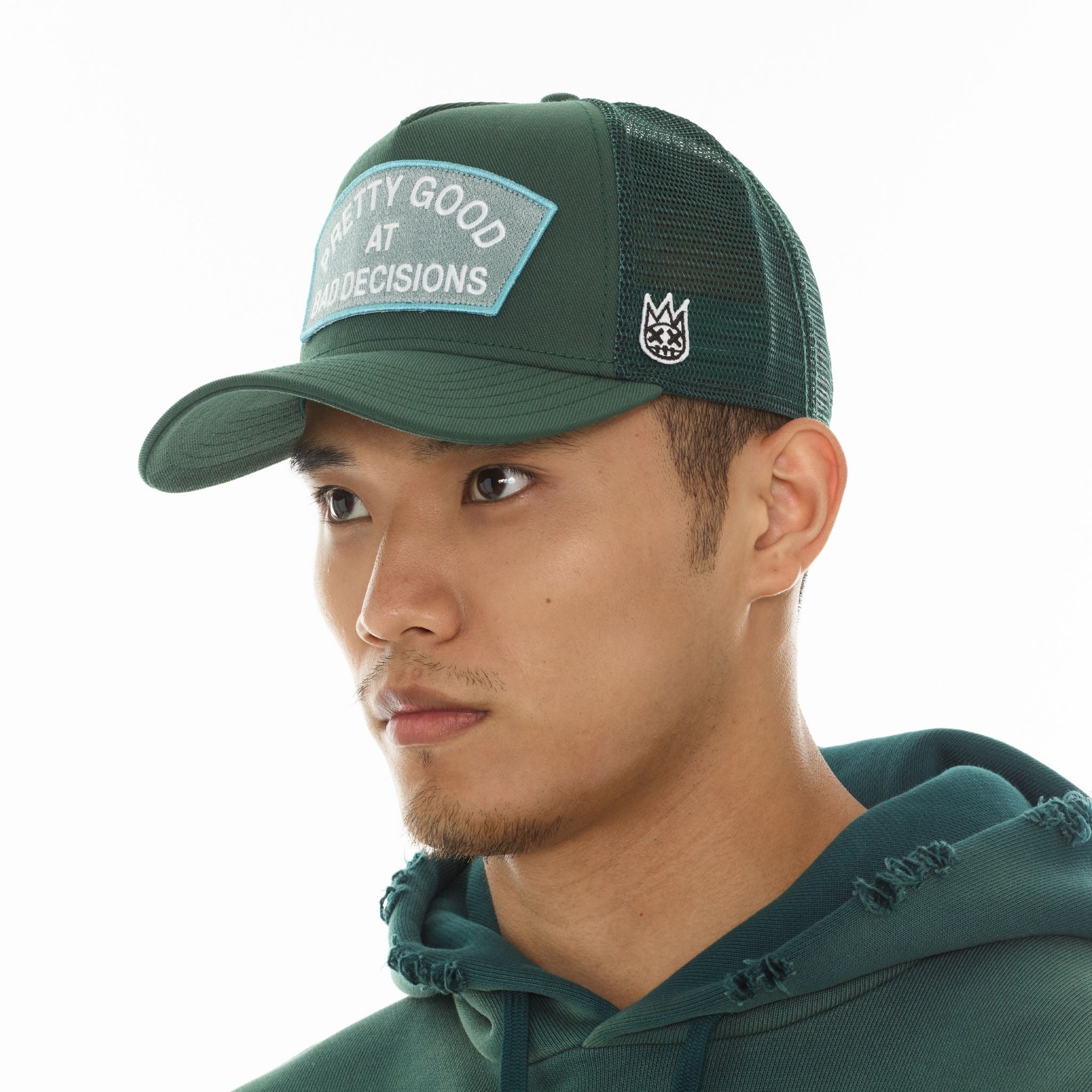 Good at Bad Decisions Trucker Hat (Bayberry)