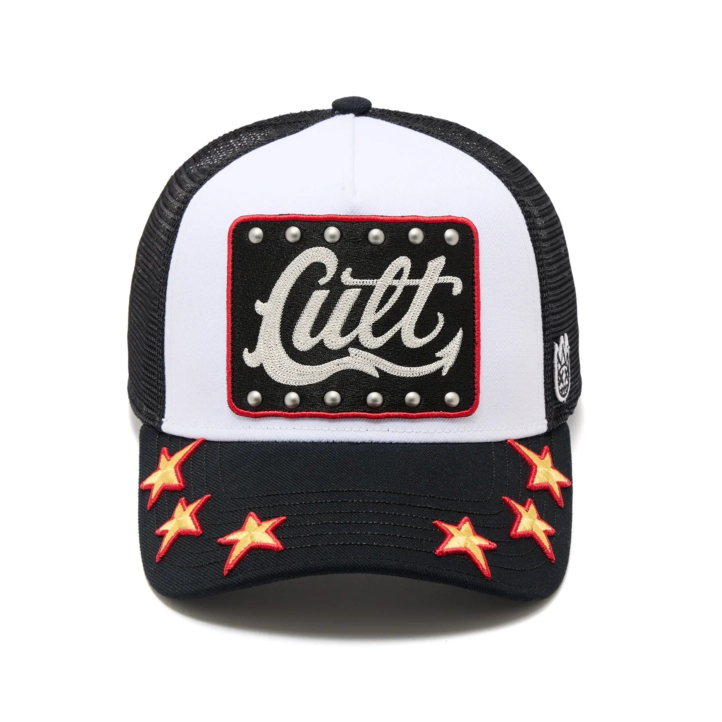 STARS Mesh Back Trucker Curved Visor White