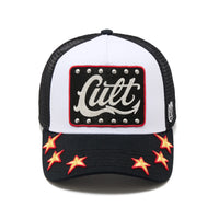 STARS Mesh Back Trucker Curved Visor White