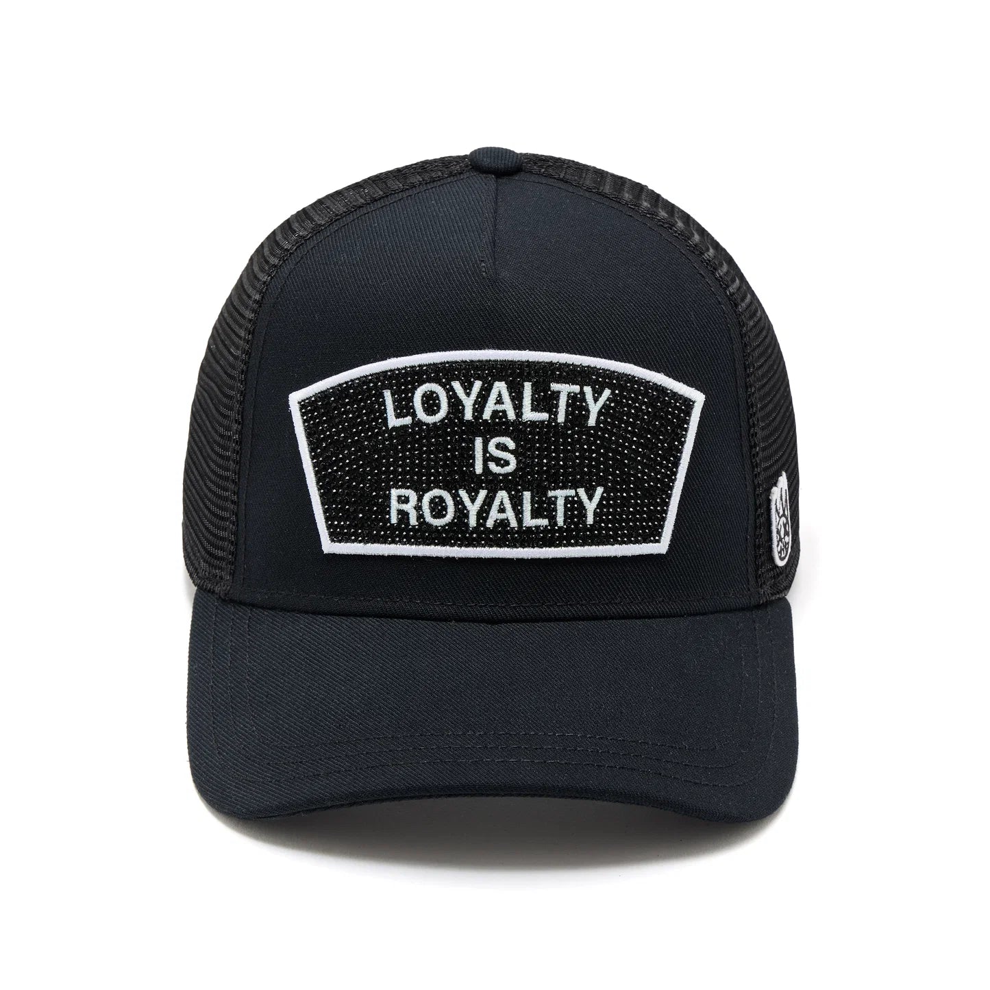 Loyalty Is Royalty Mesh Back Trucker Curved Visor Black